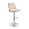 Armen Living Jacob Adjustable and Swivel Cream Faux Leather and Walnut Wood Bar Stool with Chrome Base LCJBBAWACR - alternate 1